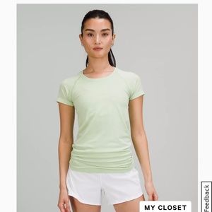 Lululemon swiftly tech 2.0 short sleeve shirt sz 14 creamy mint